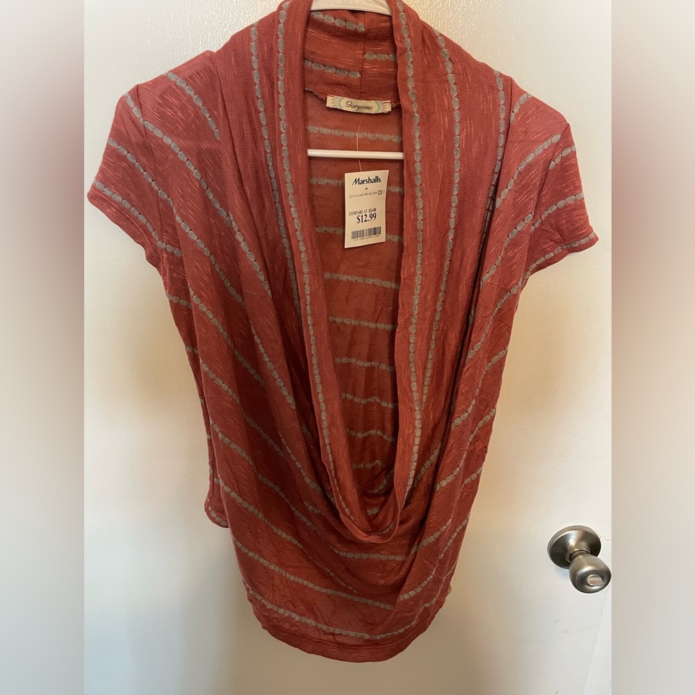 Striped Cowl Neck Top